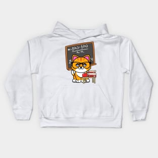 Funny Orange Cat is teaching Kids Hoodie